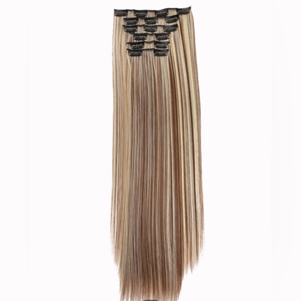 NEW Long Straight Hair Extensions MULTICOLOR